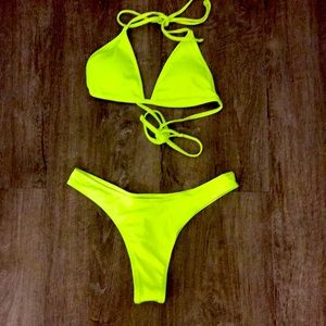 NEON Triangle Bikini Set NWOT